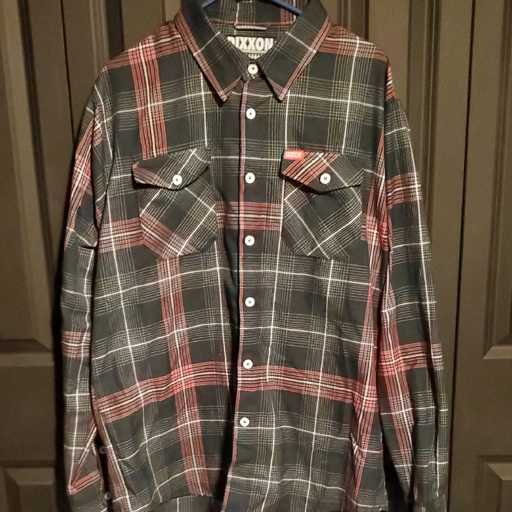 DIXXON Elvis Dark Green and Red Plaid Flannel